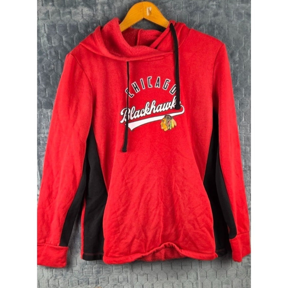 Chicago Blackhawks‎ Women's Large Sz  Fanatics NHL Sweatshirt Drawstring Hoodie
